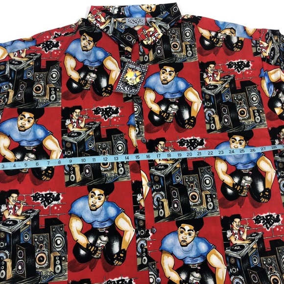 Vintage NWT Y2K Up Roc NYC Subway Graffiti Hip Hop Men's Short Sleeve Shirt 3XL - Picture 6 of 7
